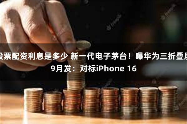 股票配资利息是多少 新一代电子茅台！曝华为三折叠屏9月发：对标iPhone 16