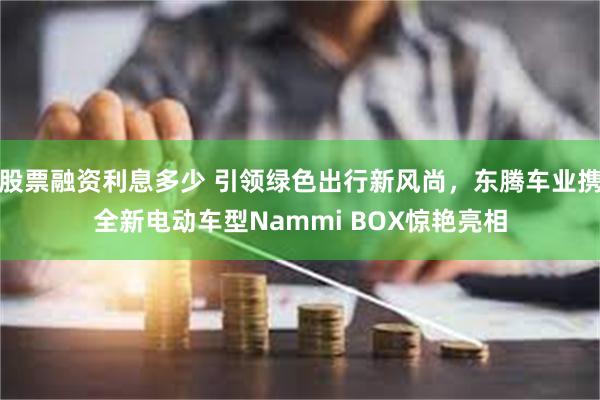 股票融资利息多少 引领绿色出行新风尚，东腾车业携全新电动车型Nammi BOX惊艳亮相